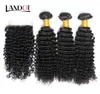 3 pacchi capelli umani vergini ricci cambogiani intrecciati con chiusura capelli ricci crespi profondi cambogiani non trattati e chiusure in pizzo Natu4944838