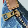 高級デザイナーバッグファッショントートアンダーアームミニ高品質のデニムブルーバッグキャンバスメッセンジャーショルダーバッグ女性刺繍プリントコインレターバッグ