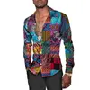 Freizeithemden für Herren, modisch, Paisley-Blumendruck, Vintage-Stil, Revers, Knopfleiste, Langarm, Oberteile, Hip Hop, Herren/Damen, Party, Clubwear