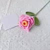 Fiori decorativi lavorati a maglia rosa artificiale fai da te fatti a mano all'uncinetto fiore lavorato a maglia festa di nozze regalo di San Valentino decorazione della casa