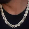 Kubanische Kette Hip-Hop-Halsketten für Männer und Frauen sind heiß verkaufte Diamant-zweireihige Zirkon-Flip-Schnalle-Accessoires