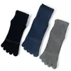 5 Paar Winter-Frottee-Fünf-Finger-Socken, thermisch, warm, dick, Baumwolle, antibakteriell, atmungsaktiv, sportlich, Sport, mit Zehen 240112