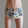 Cuecas masculinas cuecas impressas boxer shorts baixo aumento arro calças de duas peças casa canto plano quatro