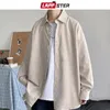 LAPPSTER Männer Koreanische Mode Weiß Langarm Shirts Herren Harajuku Schwarz Übergroßen Hemd Männlich Button Up Shirts Blusen 5XL 240112