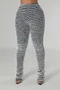 Pantalon féminin à rayures tricot haute taille flare dames sexy pantalon legging en laine noir