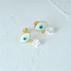 Stud Earrings CANNER Drip Oil Devil'S Eye S925 Silver Fashion Single Zircon Pendant Women'S Jewelry Personality Niche