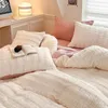 Winter Thick Warm Plush Duvet Cover Bed Linens Set Home Textiles Quilt Cover Sheet Pillowcase 4pcs Luxury Queen Size Bedding Set 240111