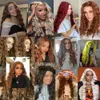 AIMEYA SYNTETISKA LACE FRONT PERIGS FÖR KVINNOR NATURA HURLIN SYNTETISK HÅR SOM PERIG LÅNG BRUN PERIG PREG PLUCKED COSPLAY PERAS ANVÄNDA 240111