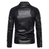 Casual masculino motocicleta jaqueta de couro moda sólida gola outwear tendência branco preto à prova vento casaco streetwear jaquetas 240112