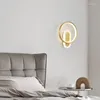 Lampada da parete TEMAR moderna applique in ottone nero LED 3 colori luce di lusso rame creativo accanto all'illuminazione per l'arredamento della camera da letto del corridoio