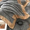 Grey Winter Soft Plush Velvet Fleece Warm Thick Bedding Set 3D Carved Duvet Cover Bed Comforter Sheet Pillowcases 240112