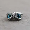 Retro Devil's Eye Owl Ring Kreative übertriebene Tieröffnung Verstellbarer Ring Cross Wish 339 181