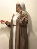 Этническая одежда Открытая Абая из мятой ткани Кимоно Мусульманские женщины Исламская повседневная одежда Дубай Турецкий скромный наряд Рамадан Ид Хиджаби (без внутренней части)