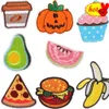 Liten Brodery Patch Cute Iron on Fruit Cake Cup Pumpkin Hamburg Pizza för kläder Parches Thermoadhesive Designer Kids Sying