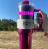 Stock Quencher 40oz Tumbler Tie Dye Light Blue Pink Leopard Handle Lid Straw Beer Mug Water Bottle Powder Coating Outdoor Camping Cup 0205