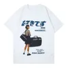 Camicie da uomo Hip Hop Streetwear Haruku Girl Maglietta con stampa Kanji giapponese CC Maglietta oversize in cotone a maniche corte da uomo estivo 230422