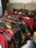 豪華な1200TCブロケードジャクアードとエジプトのコットン刺繍寝具セットキルトカバーベッドシートまたはベッドスプレッドピローシャム240112