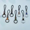 Sleutelhangers Trendy Unisex lederen touw sleutelhanger zwart zilver kleur metalen sleutelhanger paar sleutelhanger Llavero houder decoratieve auto hanger