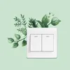 9 Styles Switch Flowers Stickers Creative Leaves Green Plant Wall PVC Light Plugs Decals Home Decoration Gifts 240111