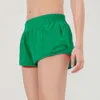 デザイナーLululemenly Womens Yoga Shorts Fit Zipper Pocket High Rise Quick Quick Dry Lulusly Lemon Lemon Train Short Loose Style Style Style Style Stymable Gym Quality Lululy