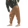 Pantalons pour hommes Hommes Lâche PVC Wet Look Pantalon Party Clubwear Casual Mode Harn Club Street Hip Hop Baggy