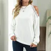 Camicette da donna Camicetta da donna moda 2024 Splicing in pizzo Perdite di spalla sexy Camicia casual europea e americana Loose Fit Blusas Para Mujer