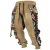 Y2K retro długie spodnie mężczyźni z kapturem sznurka bębenki dreski harajuku 3D wzór druku