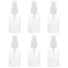 Storage Bottles Set Of 6 50ml Clear Refillable Empty Sample Bottle Containers With Lid For Emollient Water Shower Emulsion ( Cap )