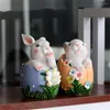 Garden Decorations Easter Egg Statue Carrot Sculpture Room Decor Cartoon Animal Ornaments Desktop Miniature Home Decoration