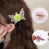 Accessori per capelli 1 pezzo clip per frangia coreana che sposterà simulazione forcina a farfalla per copricapo da ragazza con strass a becco d'anatra