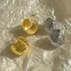 Серьги-гвоздики, модные классические металлические выпуклые C-образные серьги для женщин, винтажные золотые цветные сложенные шарики, изогнутые ювелирные изделия, подарки на вечеринку