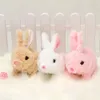 Electric Plush White Rabbit Stuffed Bunny Interactive Soft Bunny Toy Mumble Walking Baby Educational Simulation Kids Cute Toy 240111