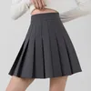 Falda plisada marrón de 3842cm para mujer, minifaldas estilo coreano Harajuku, faldas informales ALine para baile femenino, moda corta para mujer 240112