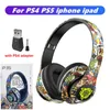 マイク付きのヘッドセットLEDライトカードキッズゲームイヤホンヘッドフォンBluetooth 5.1 Hifi Bass Wireless Game Music Stereo Bass Headphones 4i6fg