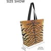 Sacs à provisions Tiger Print Toile Fourre-tout Sac d'épicerie Épaule Casual Livre Grand pour les femmes Sac à main Sac à main réutilisable Utilisation polyvalente