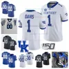 Custom Kentucky College Football NCAA 150th Jersey Dowolne nazwisko numer 6 Dane Key 16 Deuce Hogan 7 Barion Brown 18 Brandon White 26 Benny Snell Jr 41 Josh Allen