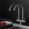 Bathroom Sink Faucets 304 Stainless Steel Double Dragon Dual Water Tap Kitchen Faucet 360 Degree Swivel Spout Basin Mixer