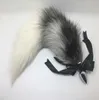 40cm/16" - Real Genuine Fox Fur Tail Plug W Silk Metal Stainless Butt Toy Plug Insert Anal Sexy Stopper1362039