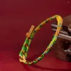 Charmarmband grön multicolor strängarmband för män kvinnor rep tur och skydd handgjorda tibetanska flätade slipstråd