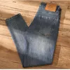 Jeans para hombres Retro para hombres 2024 Otoño Alta Gama Industria Pesada Lavado Bordado Pequeño Tubo Recto Moda Pantalones Largos
