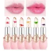 Moisturizer Longlasting Jelly Flower Lipstick Makeup Temperature Changed Colorful Lip Blam Pink Transparent 6pcs set 240111