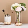 Vases 1Pc Modern Transparent Glass Vase Living Room Dried Flower Arrangement Brush Holder Home Decor