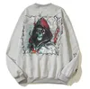 designer bluzie z kapturem Mężczyźni Vintage Szkielet Śmierć God Hoodies Woman Bluza Pullover Streetwear Hip Hop Męskie bluza z kapturem