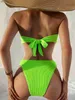 Women's Swimwear 2024 Sexy Women High Waist Bikini Swimsuit Female Bandeau Thong Brazilian Set Bathing Suit Bather YQ240112