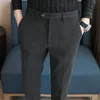 Осень-зима утепленные шерстяные костюмные брюки «Звездное небо» высокого качества мужские деловые узкие классические брюки мужские повседневные брюки 240112
