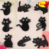 Haftowane łatki do ubrań Śliczne koty czarne żelazo na dzieciach szyć kratki para ropa infantil naszywki kurtka Bordado Mochila DIY
