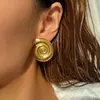 Pendientes de tuerca con diseño de caracol grande de acero inoxidable para mujer, joyería gruesa exagerada que no se deslustra