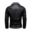 winter fur integrated short leather jacket motorcycle leather jacket stand up collar motorcycle jacket men's clothing 240112