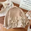 Pullover Girls Sweater Autumn Winter Children Sticked Spets Sweatshirts For Baby 1 till 7 Years Woolen Tops Clothes Pullover Sweaterl2401