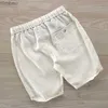 Shorts homme Nouvelle italie pur lin Shorts hommes marque décontracté taille élastique mode Shorts pour hommes court 30-38 taille masculino bermuda masculiL240111